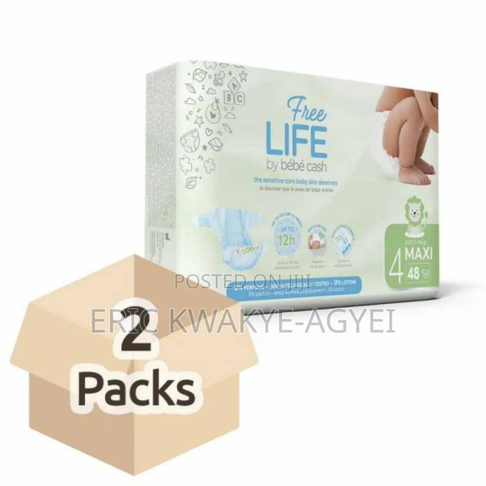 Freelife Bebe Cash - Nappies - Maxi 4 (7-18kg) - Case - 2 Packs of 48
