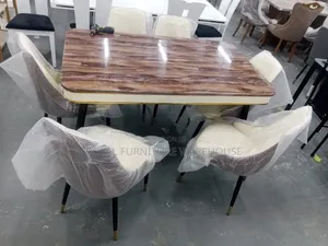 6 Seater Marble With Comfortable Seat Dining Set