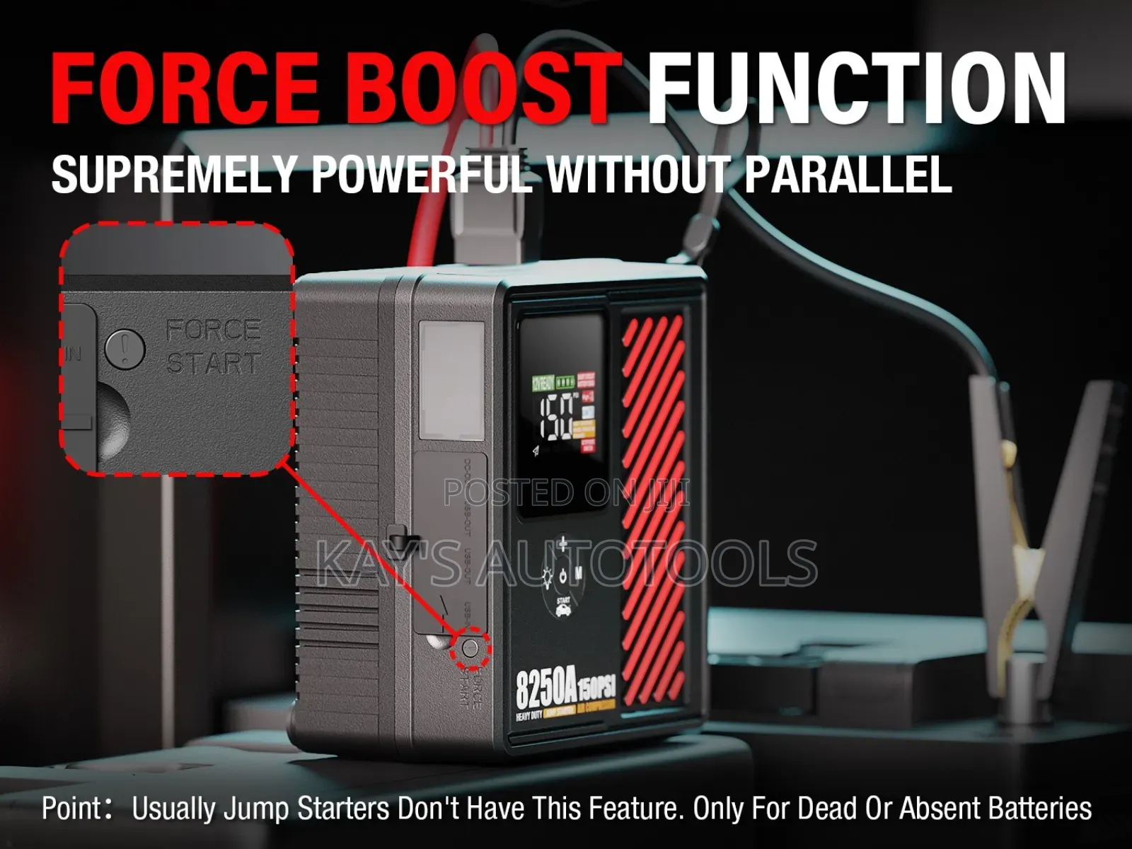 High Quality Heavy Duty Jump Starter With Led Display and Tire Pump