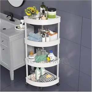 Multi-Tier Rotating Corner Storage Rack With Wheels