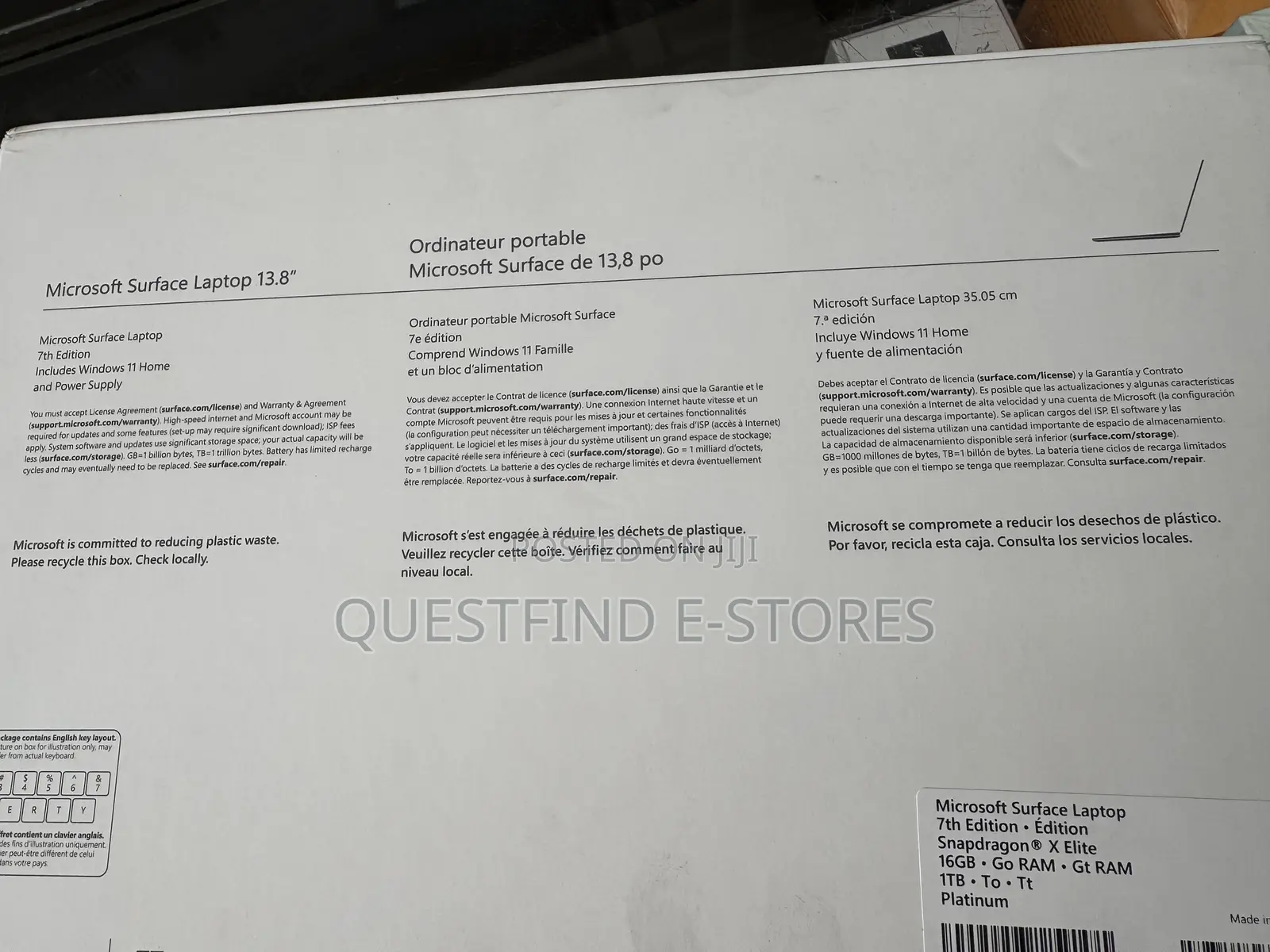 New Microsoft Surface Laptop 7 16GB Qualcomm Snapdragon X Elite SSD 1T