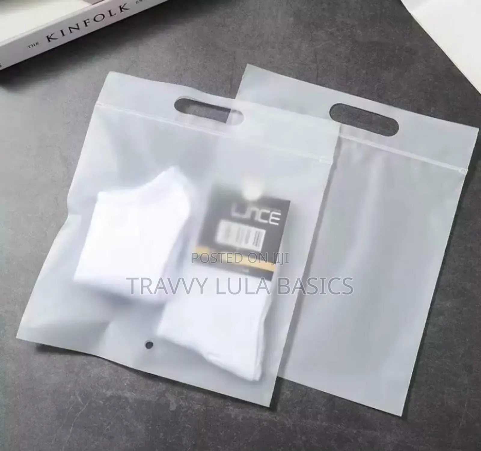 New Frosted Ziplock Bags With Handle-50pcs