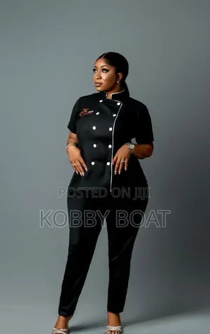 Black White Chef Top Jacket