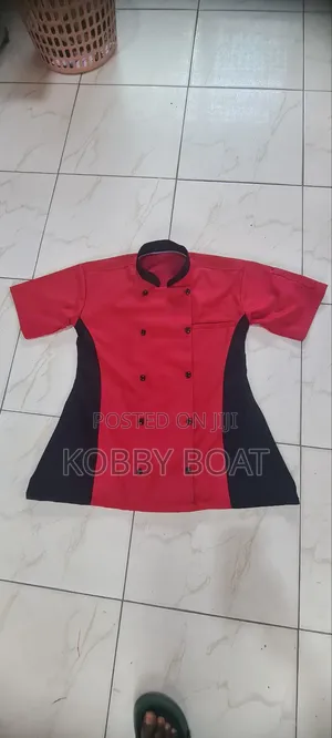 Blue and Red Chef Top Jacket