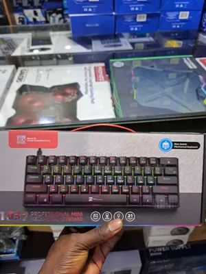 R8 Mechanical Keyboard 61-Key RGB Blue Switch Gaming Black