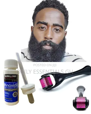 Kirkland Minoxidil Hair Growth Set + Derma Roller (0.5mm - 2.0mm)
