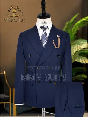 Vinstillo Classic Fashion Turkish Stripped Double-Breasted Men Suit