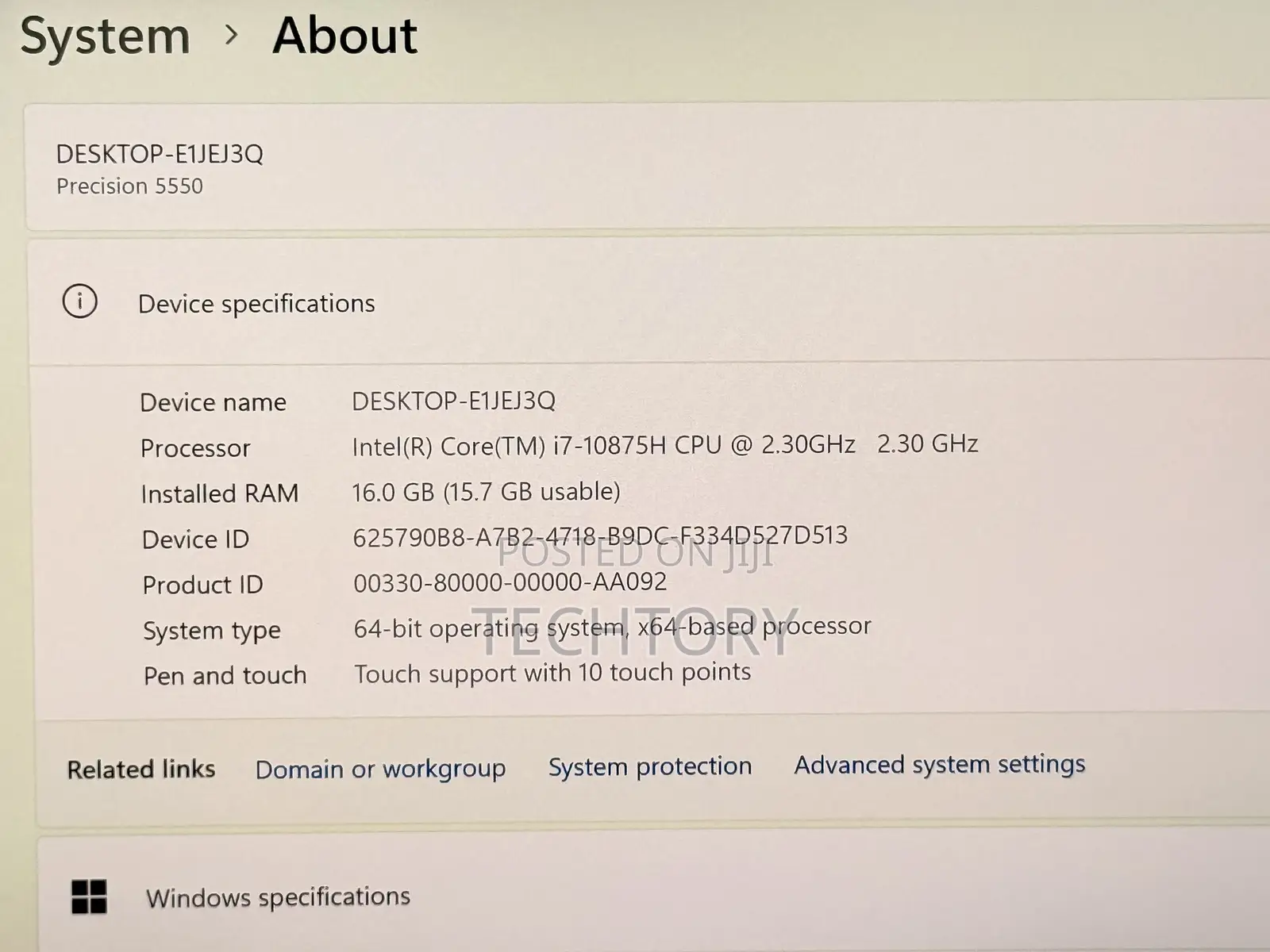 Laptop Dell Precision 5550 16GB Intel Core i7 SSD 512GB