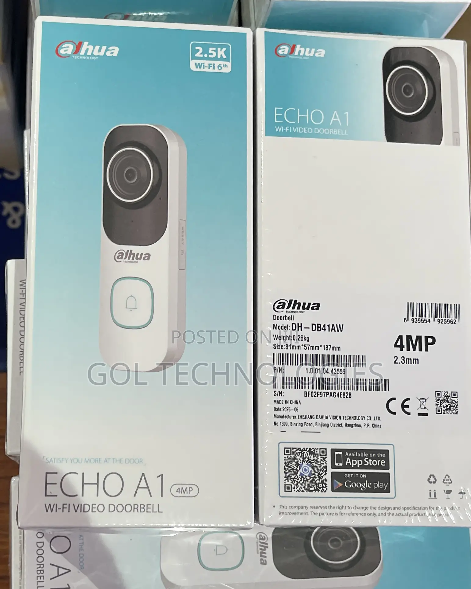 Dahua Echo A1 Db41aw 4mp Wifi Video Doorbell