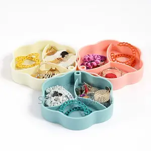 Rotating Jewelry Storage Box With Mirror