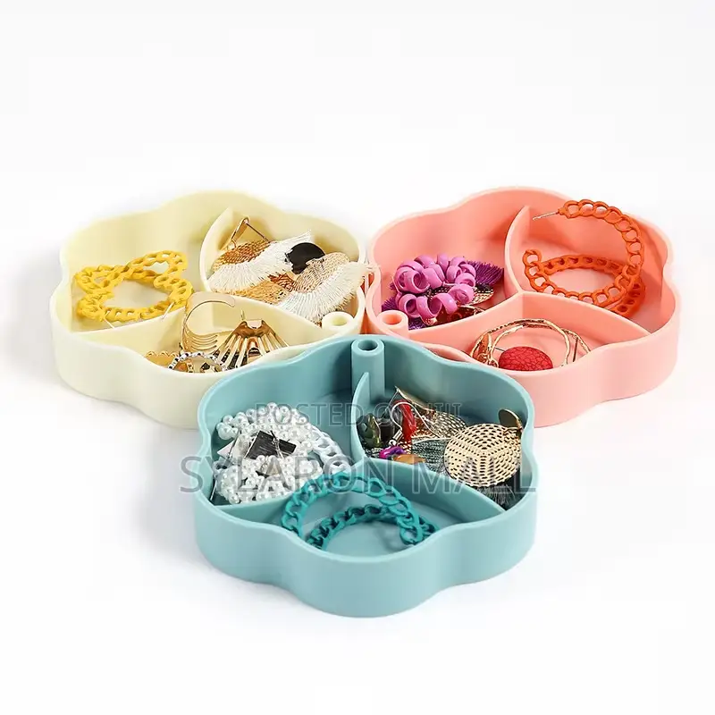 Rotating Jewelry Storage Box With Mirror