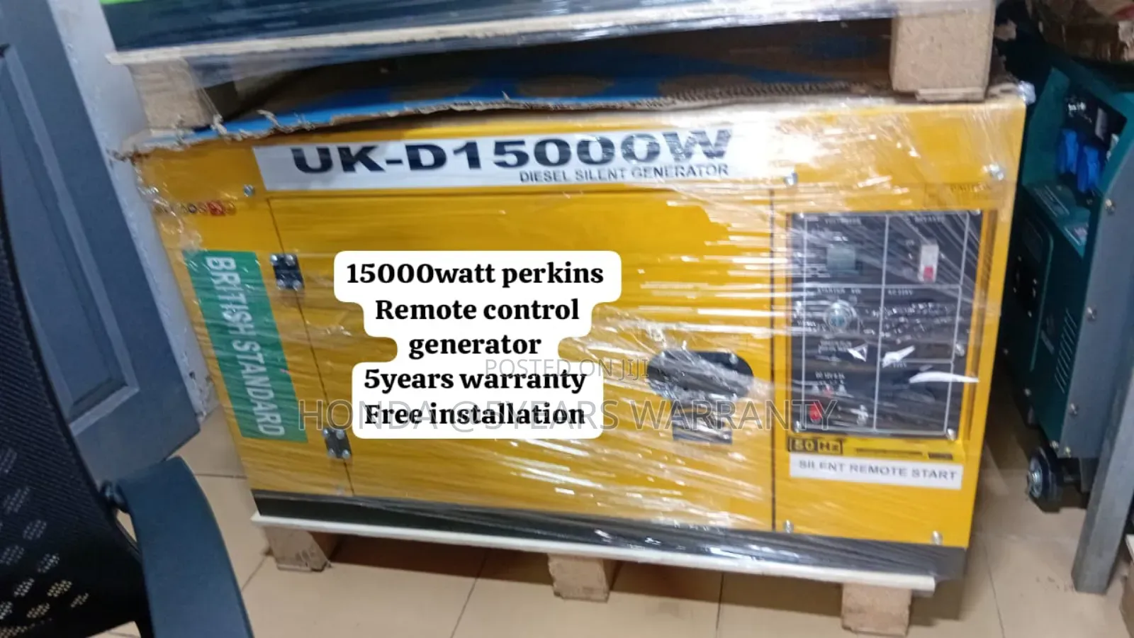 Yellow 15kva 15000w Remote Control Perkins Diesel Generator