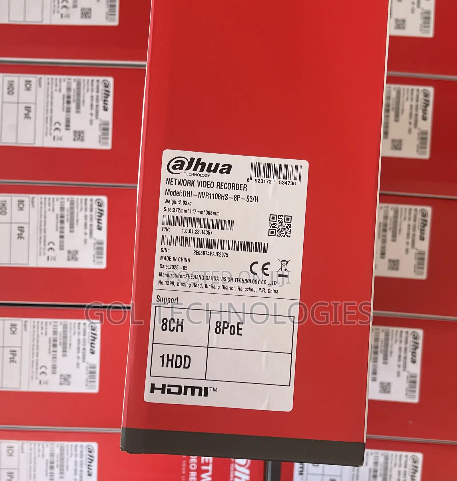 Dahua 8ch Poe NVR Network Video Recorder Dhi - Nvr1108hs- 8p - S3/H