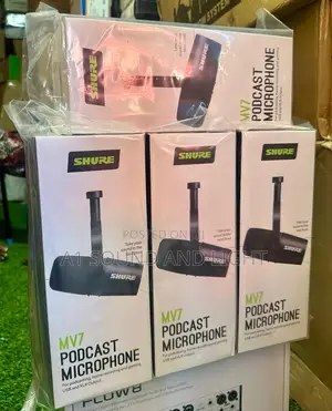Shure Mv7 Dynamic Dual Xlr/Usb Podcasting Microphone, Black [4pcs]