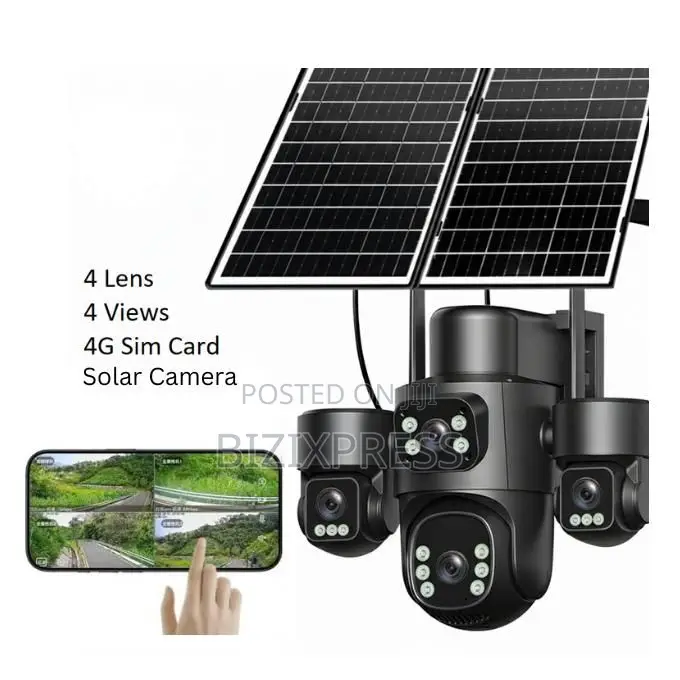 4 Lens 4 Videos 4g Solar Security Camera