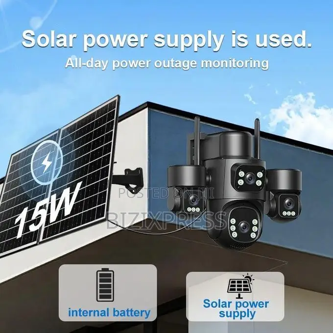 4 Lens 4 Videos 4g Solar Security Camera