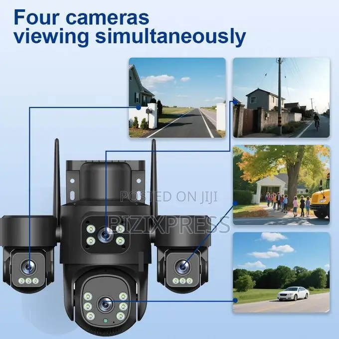 4 Lens 4 Videos 4g Solar Security Camera
