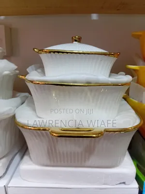 3pcs Ceramic Bowls With Ceramic Lid