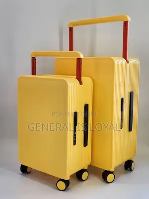 Solid 2in1 Zipless Yellow Trolley Traveling Bag