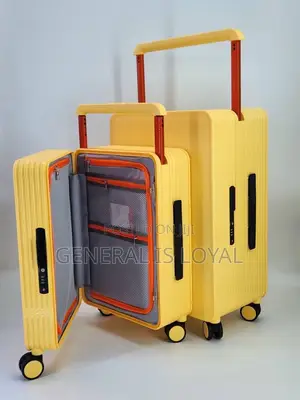 Solid 2in1 Zipless Yellow Trolley Traveling Bag