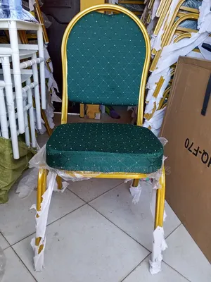 Golden Base Green Stackable Chair for Church, Auditorium Etc
