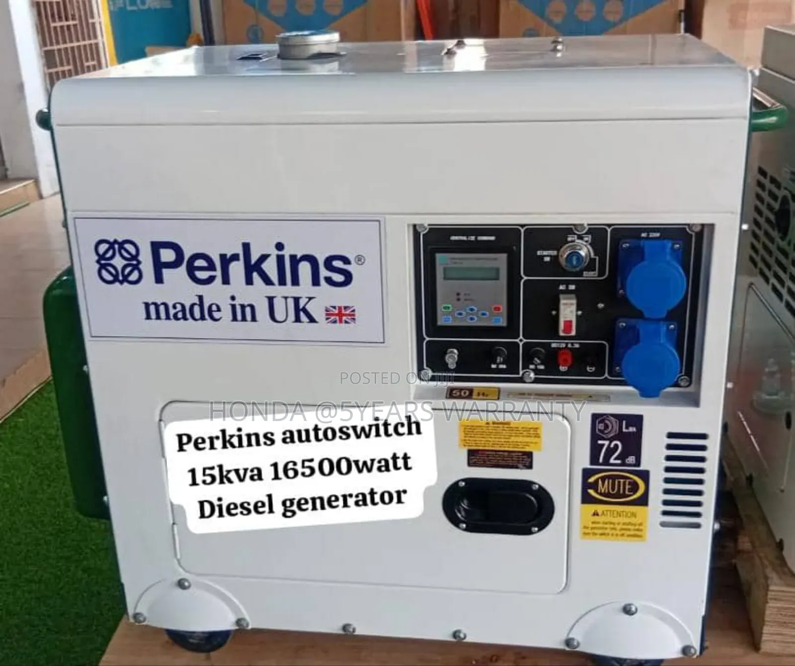British Perkins 15kva Autoswitch 16500watt Diesel Generator