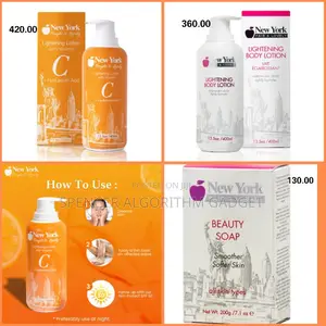 Ney York Fair Lovely Soap/Vit. C/Alpha Arbutin Lotion and Soap