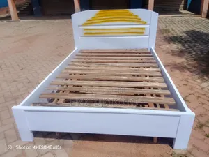 Double Bed White and Gold