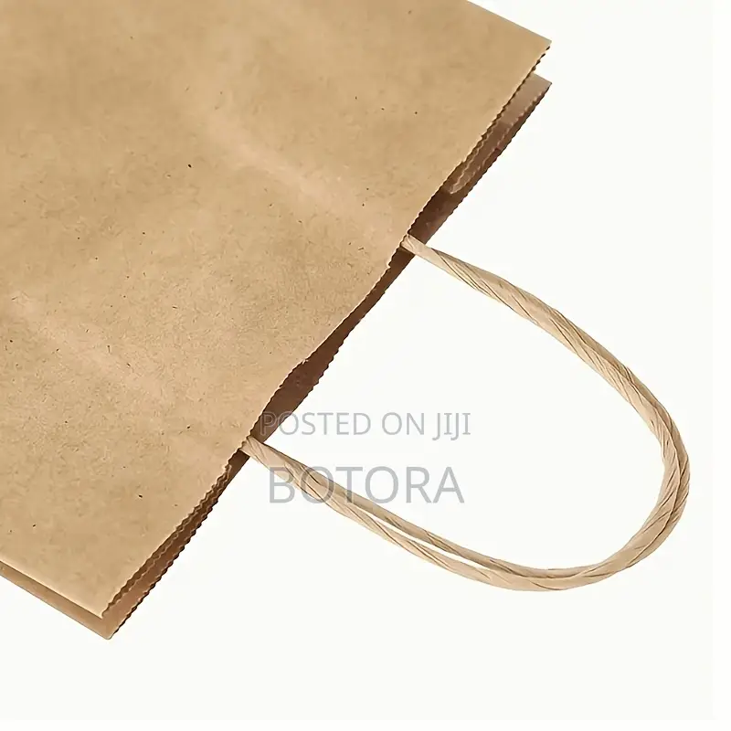 10pcs Of Brown Kraft Paper Gift Bags With Handles
