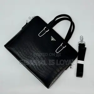 Prada Pure Leather Office And Laptop Bag