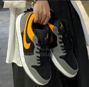Jordan Retro 1 Low Grey Yellow Black and White