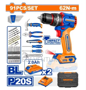 Wadfow 91 Pieces Tools Set - Including Cordless Drill and Drill Bits