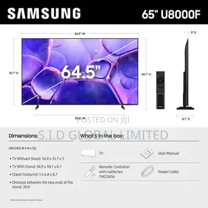 Samsung 65-inch Class Crystal Uhd U8000f 4k Smart Tv 2025 Model