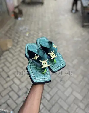 Green Suede Ahenema/ Chawchaw With Crocodile Skin Inside