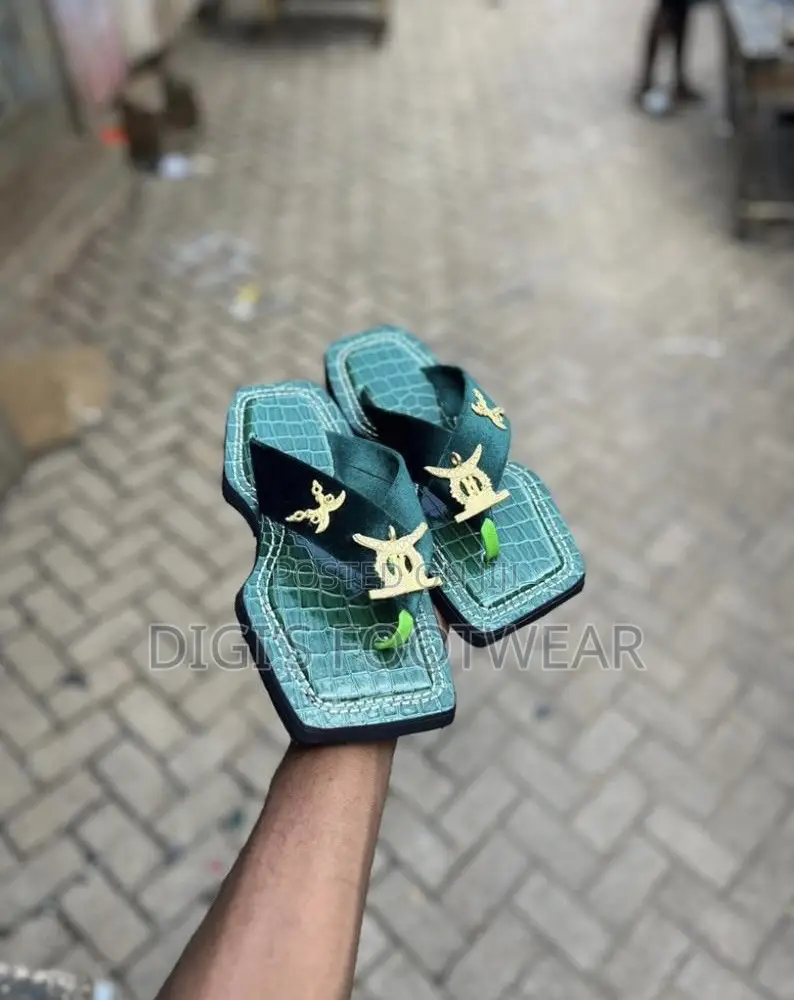 Green Suede Ahenema/ Chawchaw With Crocodile Skin Inside