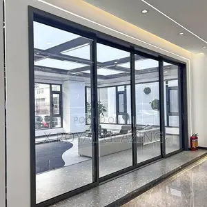 Dark Aluminum Glass Partition and Door