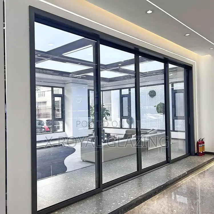 Dark Aluminum Glass Partition and Door