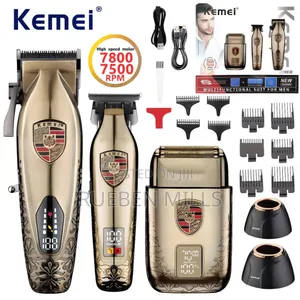 Kemei Km-2360 LCD Hair Clipper Set Full Metal Barbering Machine