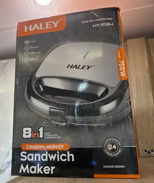 Fresh in Box Haley Sandwich Maker 8 in 1 750watt(Gray) 
