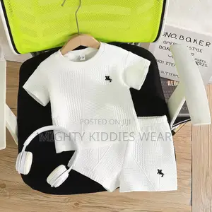 Baby Boy Color Block Short Sleeve Shirt N Elastic Shorts Ages 6m-9m