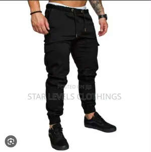 Black and Gray Khaki Side Pocket Trousers Available for Men