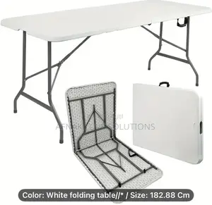 8 Seater White Foldable Table