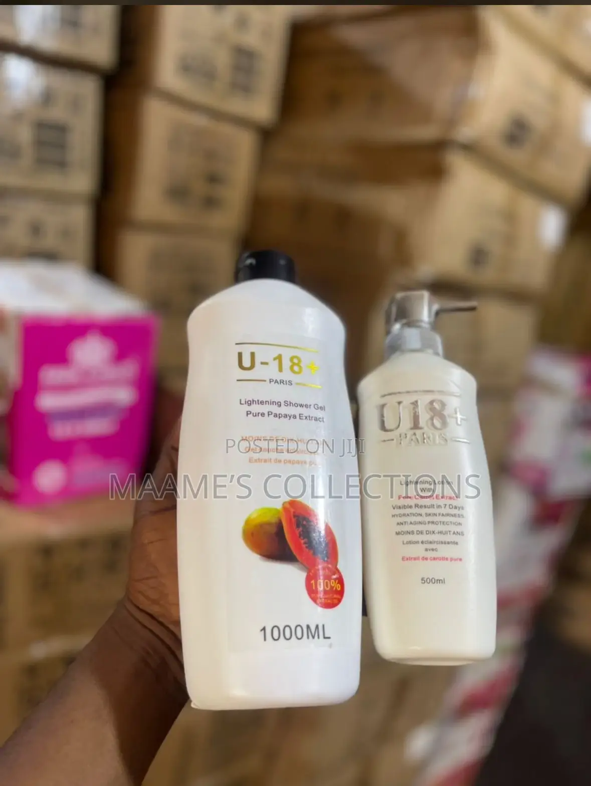 U-18 Paris Lightening Shower Gel With Pure Papaya Extract and Lotion