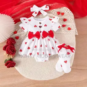 Baby Girls Bows Headband Rompers Outfit Ages 3m-6m