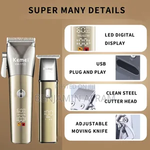Super 2 in 1 Rechargeable Hair Clippers Km-1733