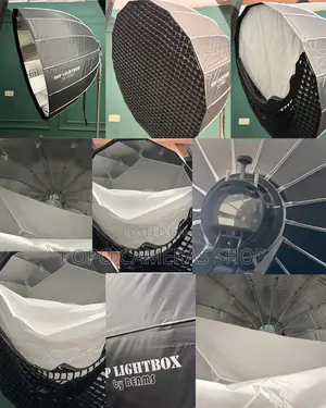 Beams Deep Parabolic Softbox +Diffusers + Beauty Dish Plate + Grid