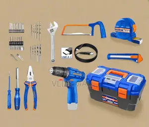 Wadfow 12v 77 Pieces Lithium-Ion Cordless Tools Set - Wdt1b77