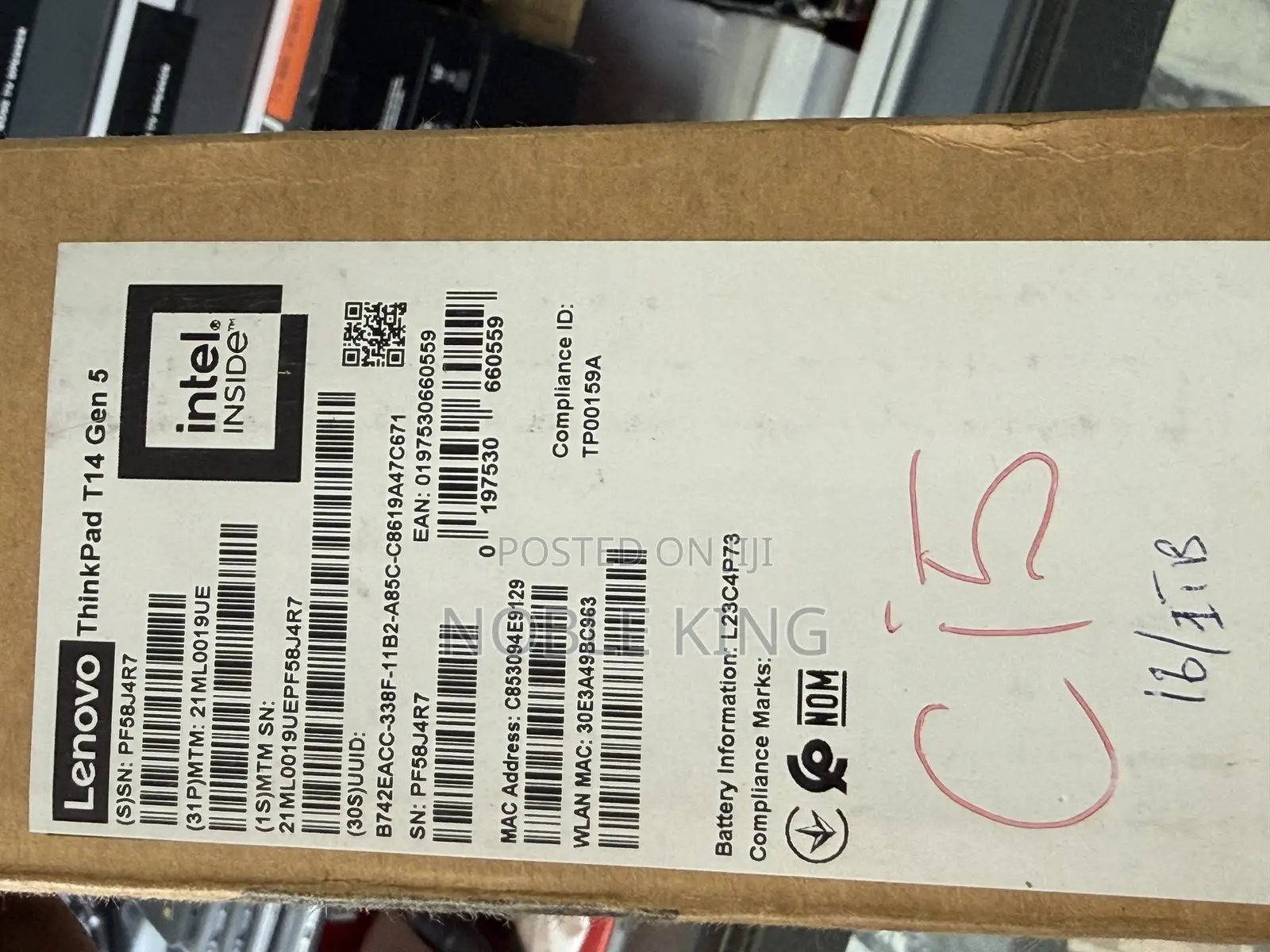 New Laptop Lenovo ThinkPad T14 G4 16GB Intel Core i5 SSD 1T