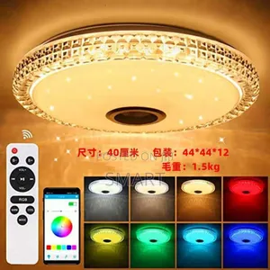 Modern Crystal Edge Music Ceiling Led Lights With Bluetooth + Remote