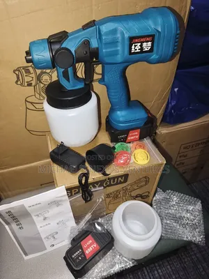 2 Batteries/2 Container Rechargeable Paint Sprayer With Accessories